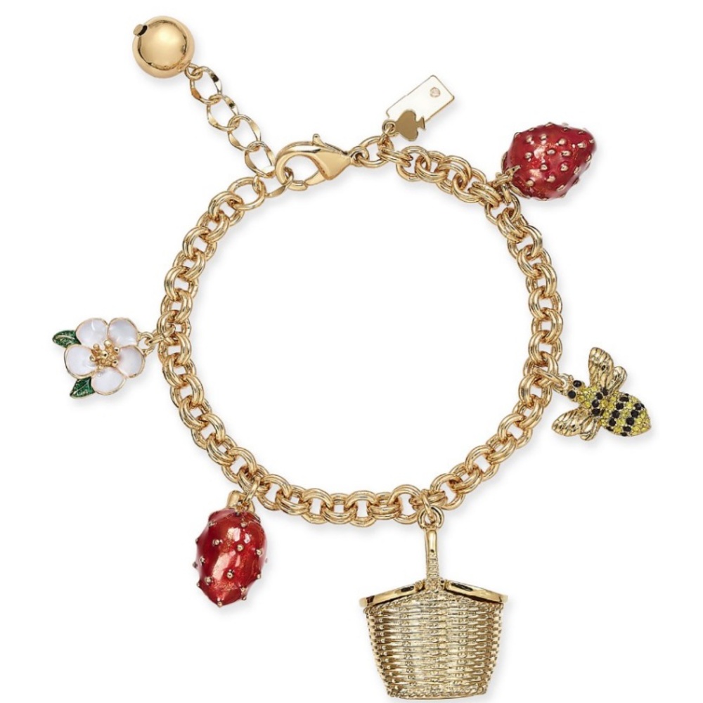 $148 Kate Spade Picnic  Strawberry Charm Bracelet